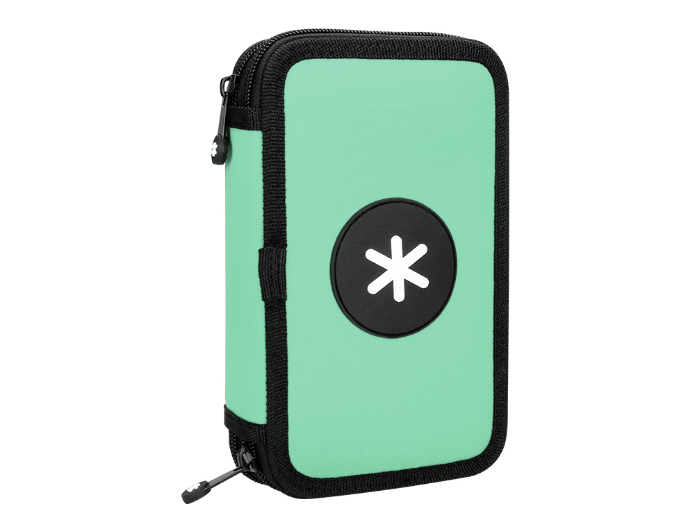 ESTOJO ESCOLAR ANTARTIK DUPLO COR MENTA 28 PECAS 200X125X45 MM