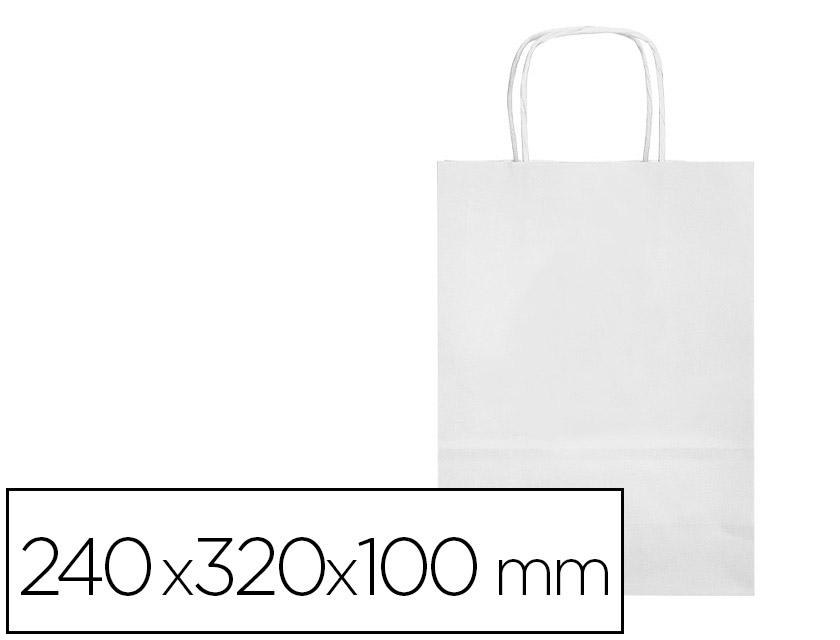 SACO DE PAPEL Q-CONNECT CELULOSE BRANCO S COM ASA TORCIDA 240X320X100 MM