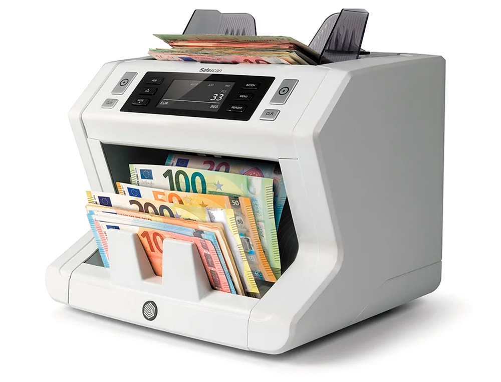 CONTADOR DE NOTAS SAFESCAN 2850 FUNCAO ADICIONAR E AGRUPAR DETECAO TINTA UV/MAGNETICA E TAMANHO CONTA 1500 NOTAS/MIN