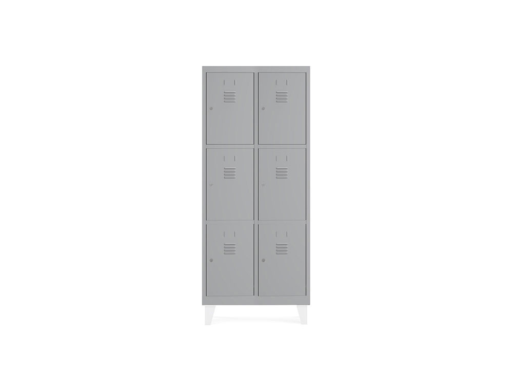 ARMARIO METALICO ROCADA 300 2 MODULOS X 3 PORTAS CINZA 620X500X1800 MM