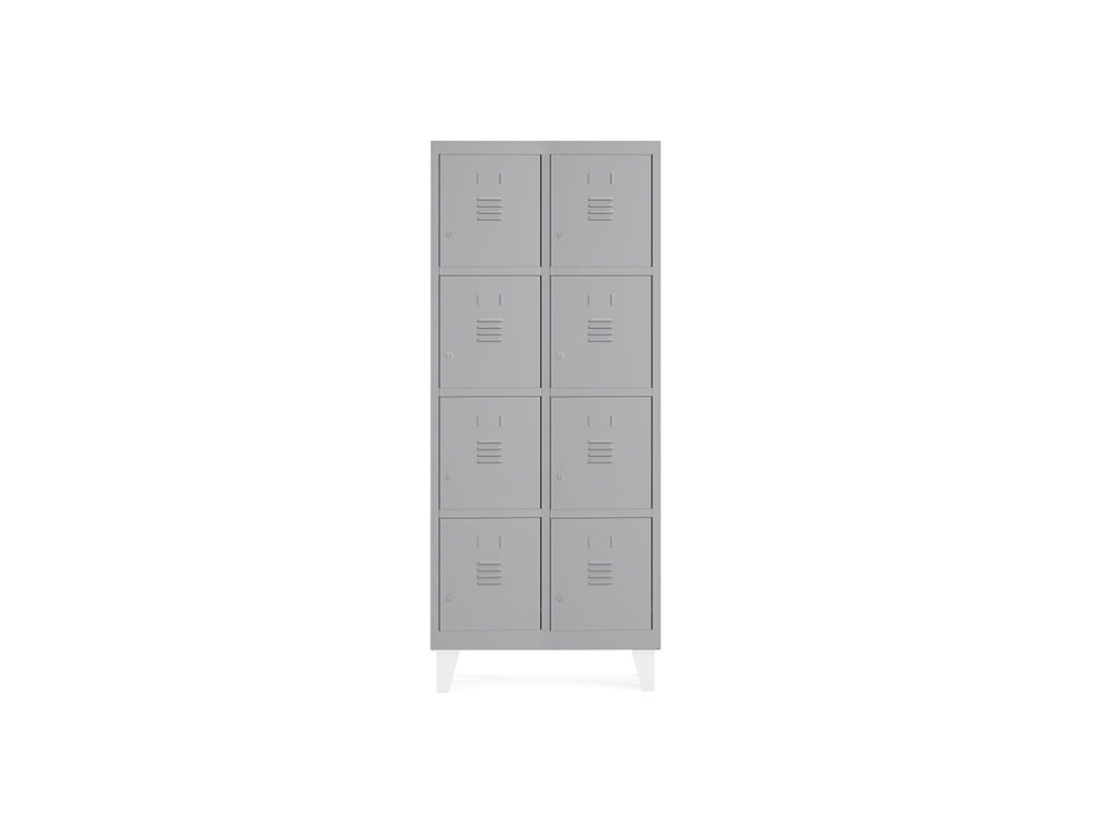 ARMARIO METALICO ROCADA 400 2 MODULOS X 4 PORTAS CINZA 820X500X1800 MM