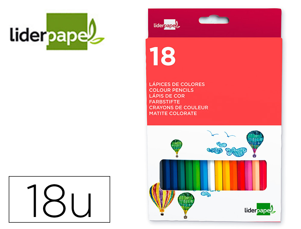 LAPIS DE COR LIDERPAPEL 18 UNIDADES