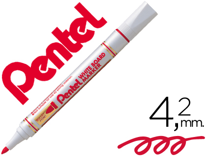 MARCADOR PENTEL MW85 QUADROS BRANCOS 4,2 MM VERMELHO