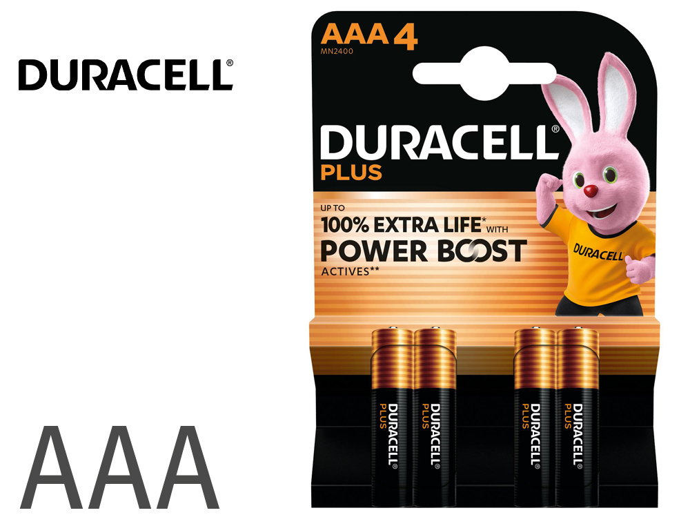 PILHA DURACELL ALCALINA PLUS AAA BLISTER COM 4 UNIDADES