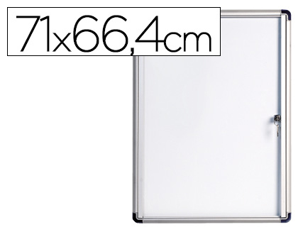 VITRINA DE ANUNCIOS BI-OFFICE FUNDO MAGNETICO EXTRAPLANA DE INTERIOR 71X66,4 CM