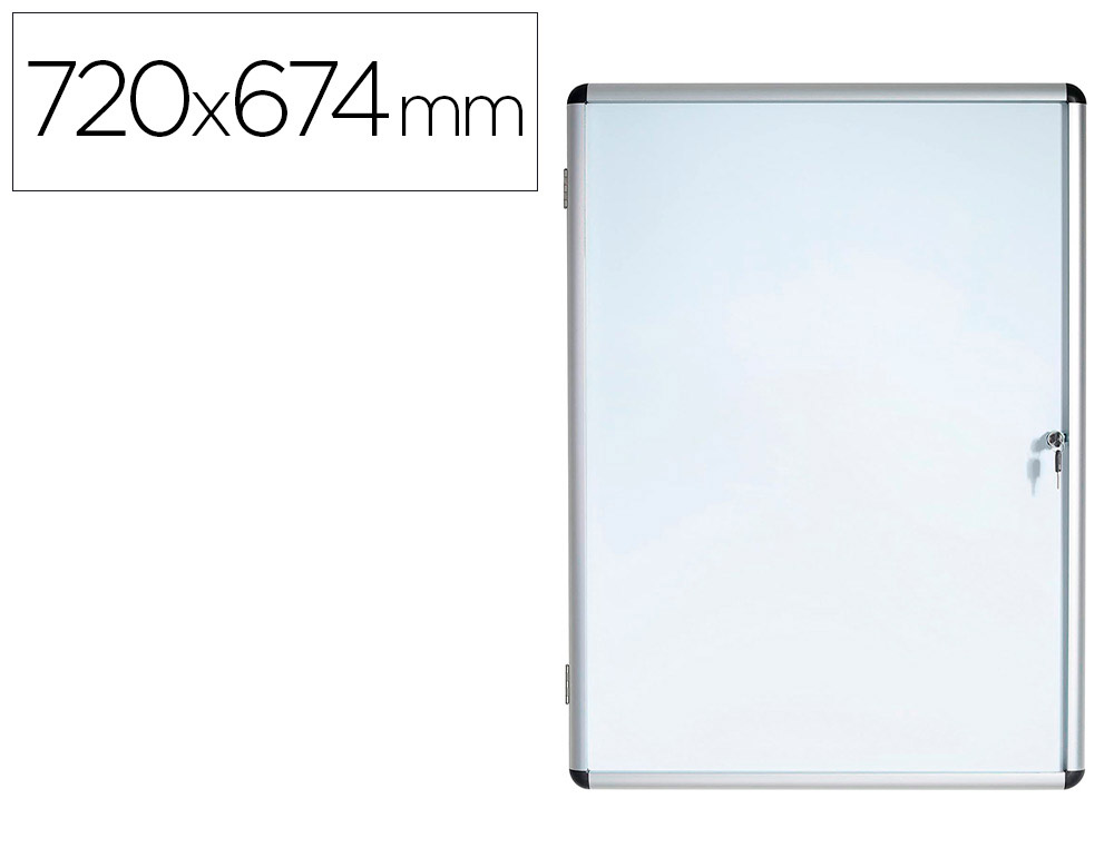 VITRINA DE ANUNCIOS BI-OFFICE FUNDO MAGNETICO EXTRAPLANA DE INTERIOR 72X67,4 CM