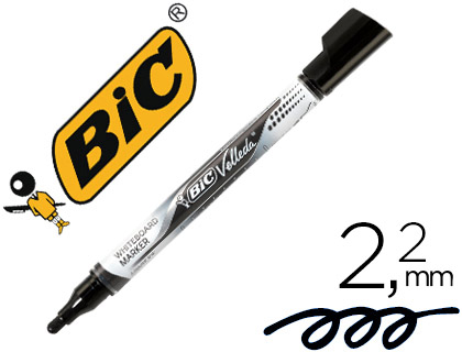 MARCADOR BIC VELLEDA LIQUID POCKET PONTA REDONDA 2,2 MM PRETO