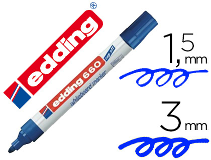 MARCADOR EDDING PARA QUADRO BRANCO 660 COR AZUL PONTA REDONDA 3 MM RECARREGAVEL