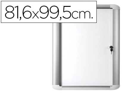 VITRINA DE ANUNCIO BI-OFFICE MAGNETICA 81,6X99,5 CM PARA EXTERIOR COM MOLDURA DE ALUMINIO E FECHADURA
